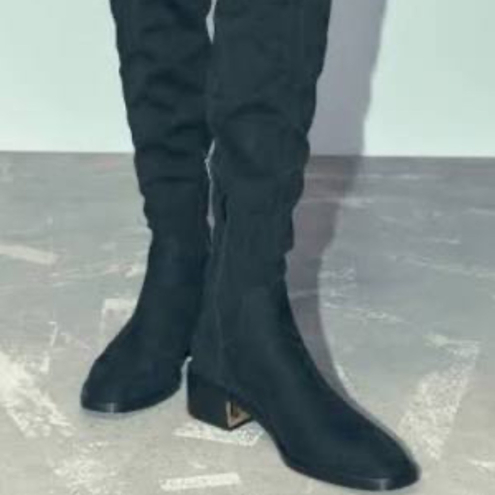Zara Faux Suede Knee Boots NWT